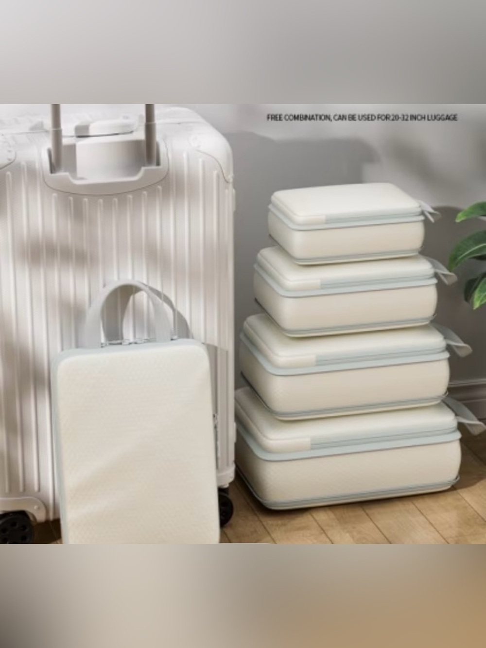 Beige Travel Storage Organizer Set - 4 Piece - Picture 6 of 7